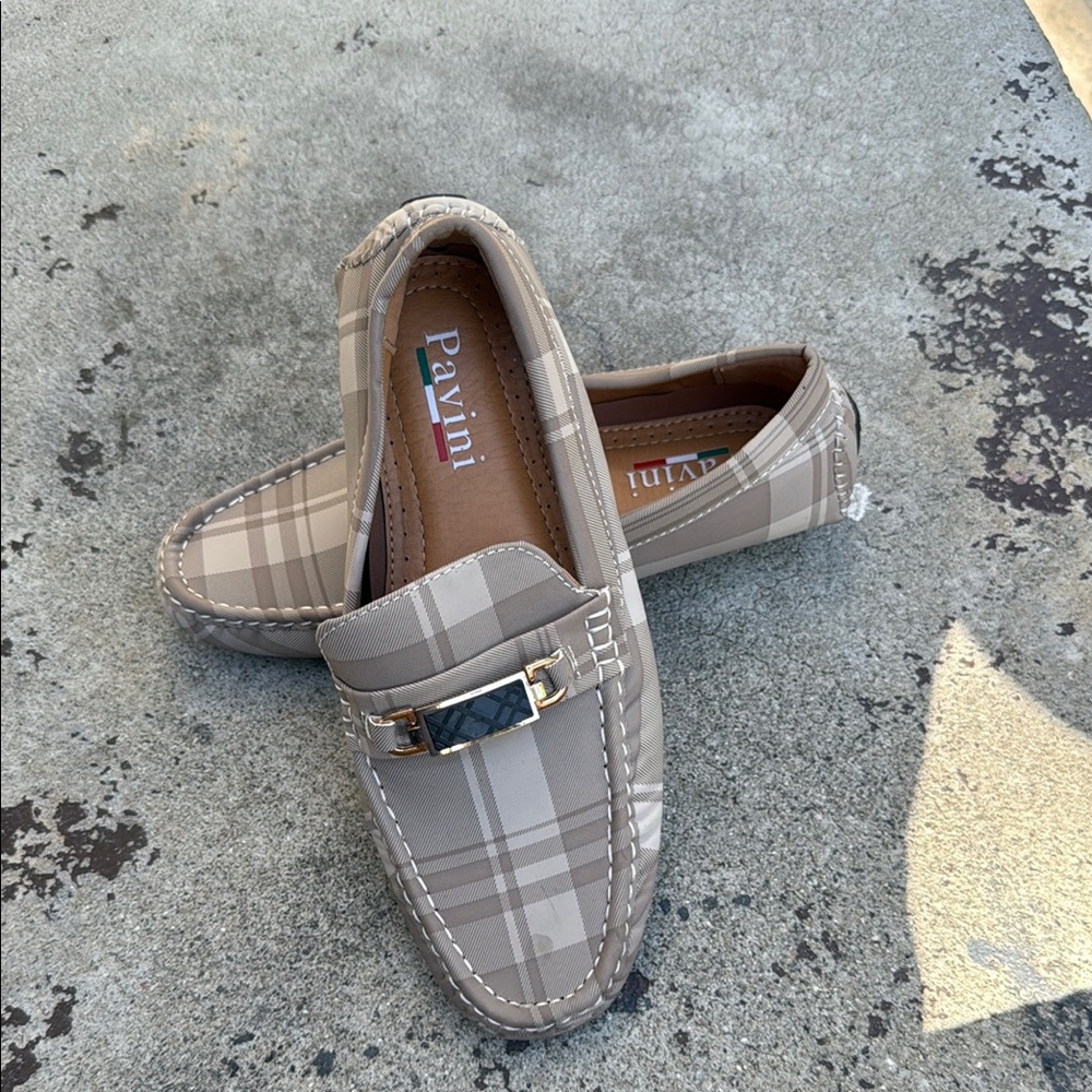 Men's Plaid Loafers - Beige